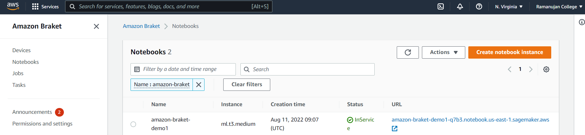 Quantum Computing using Amazon Braket (AWS service)