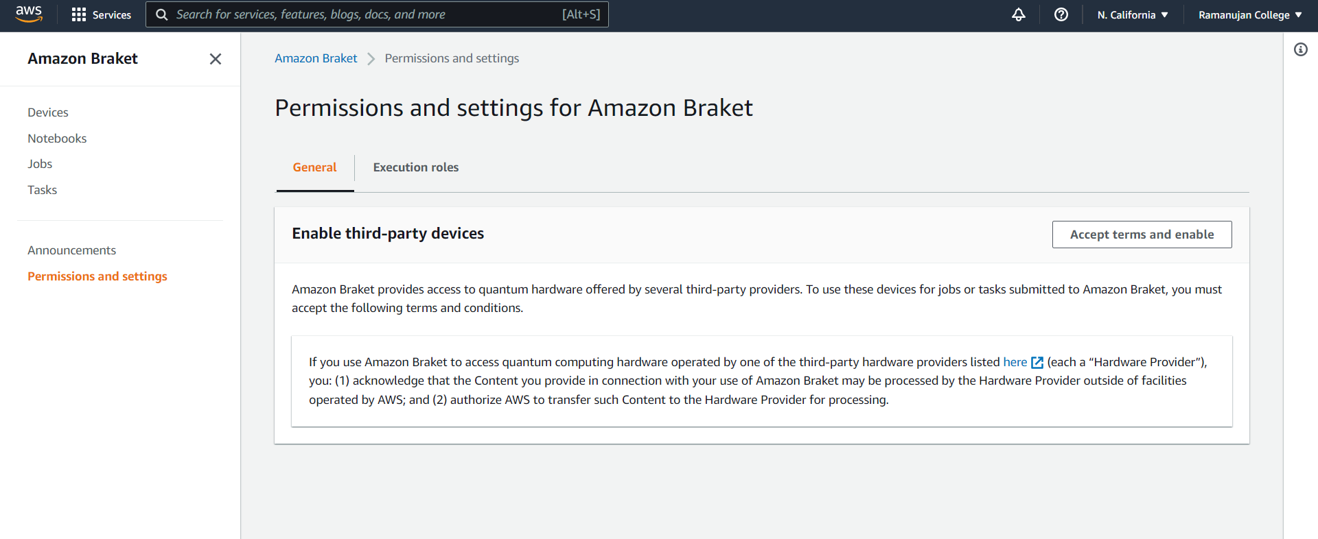 Quantum Computing using Amazon Braket (AWS service)